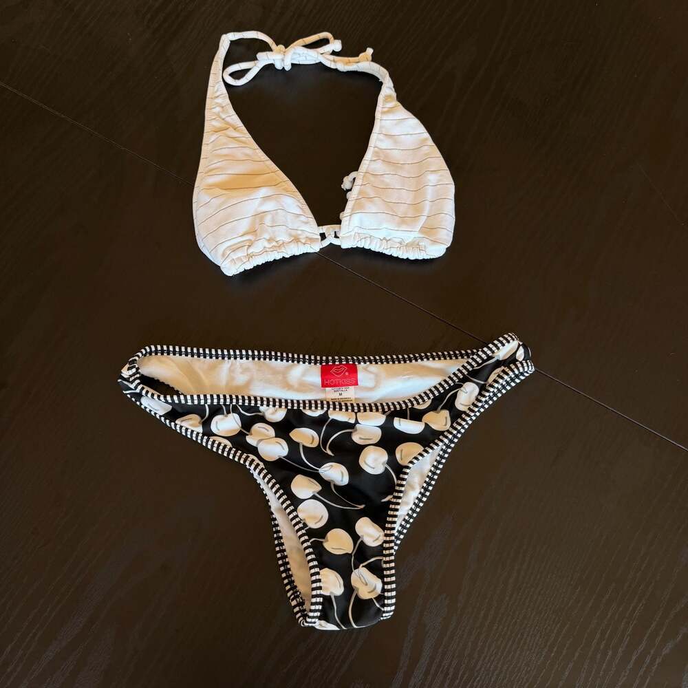 HotKiss Cherry Print Halter Bikini Set
